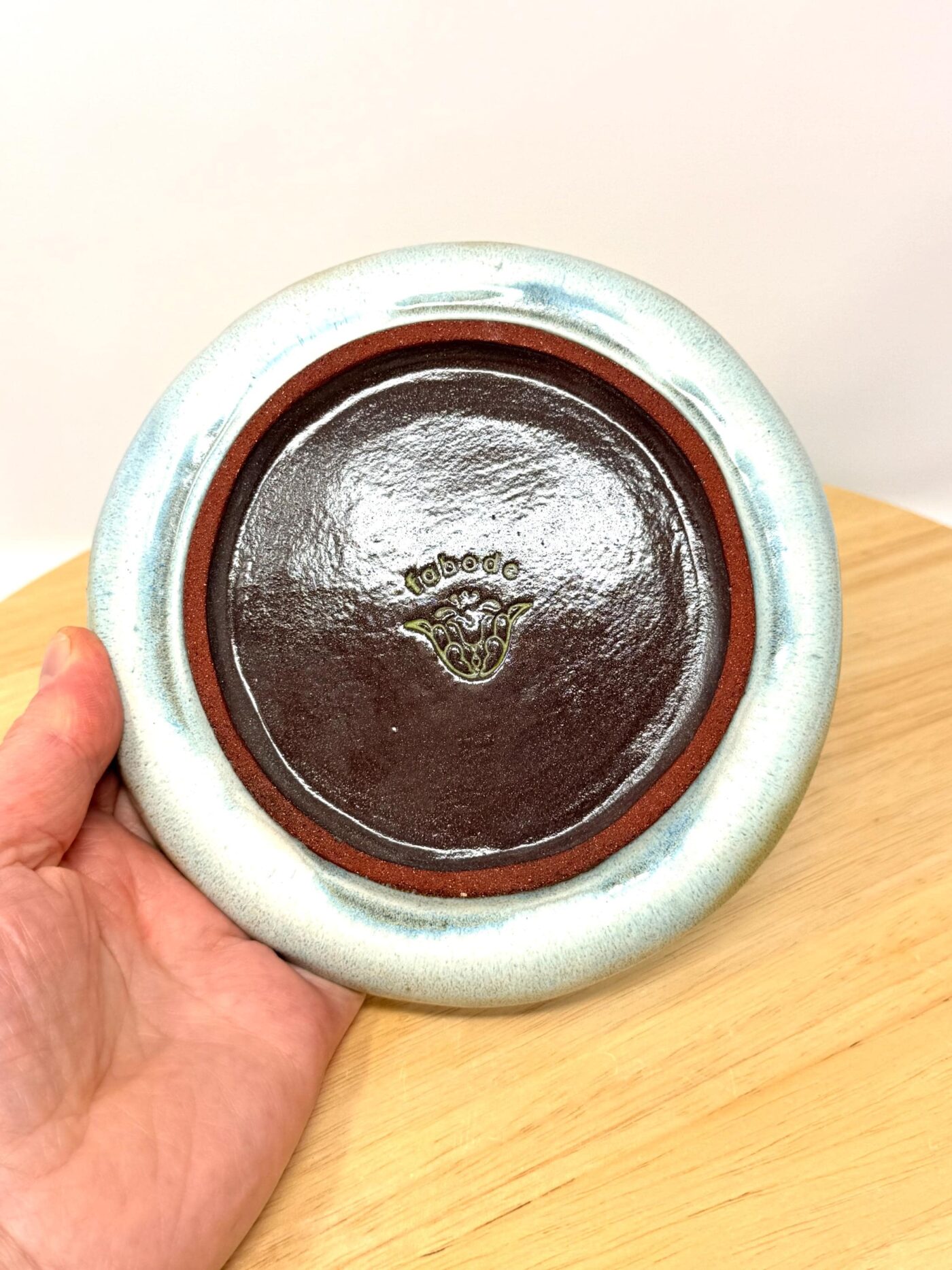 Handmade Small Ceramic Plate – Scandinavian Inspired Folk Flower – Rustic Terracotta Side Plate (5 of 14) -- Fabode Ceramics