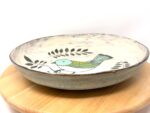 Large Ceramic Serving Bowl – Folk art inspired Bird, Rustic Terracotta Pasta Dish (4 of 12) -- Fabode Ceramics