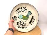 Large Ceramic Serving Bowl – Folk art inspired Bird, Rustic Terracotta Pasta Dish (1 of 12) -- Fabode Ceramics