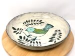 Large Ceramic Serving Bowl – Folk art inspired Bird, Rustic Terracotta Pasta Dish (5 of 12) -- Fabode Ceramics