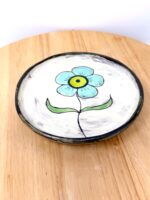 Handmade Small Ceramic Plate – Folk Flower Design – Rustic Terracotta Side Plate (5 of 13) -- Fabode Ceramics