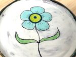 Handmade Small Ceramic Plate – Folk Flower Design – Rustic Terracotta Side Plate (9 of 13) -- Fabode Ceramics
