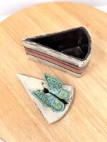 Handmade Ceramic Cake Slice Trinket Box – Butterfly Lid – Rustic Terracotta Jewellery Box (1 of 16) -- Fabode Ceramics