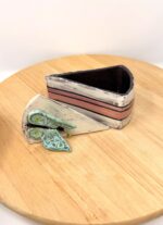 Handmade Ceramic Cake Slice Trinket Box – Butterfly Lid – Rustic Terracotta Jewellery Box (12 of 16) -- Fabode Ceramics