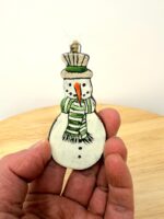 Handmade Ceramic Snowman Christmas Ornament – Rustic Folk Decoration (2 of 4) -- Fabode Ceramics