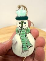 Handmade Ceramic Snowman Christmas Ornament – Rustic Folk Decoration (5 of 6) -- Fabode Ceramics