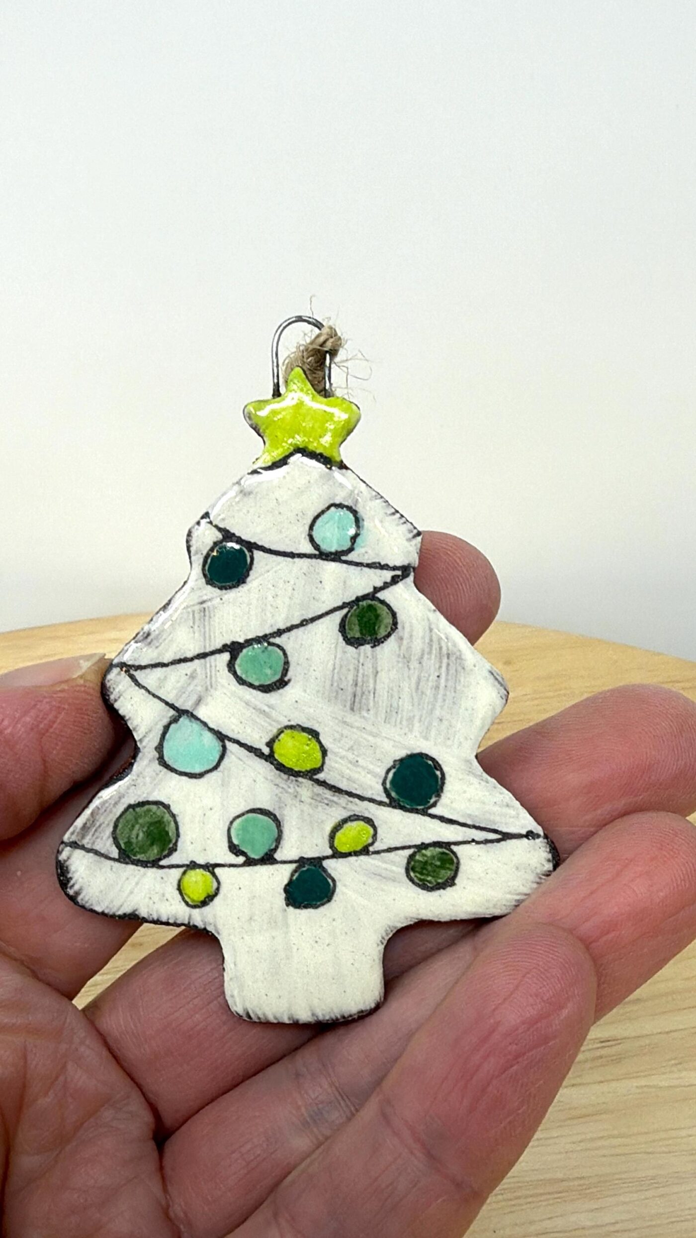 Handmade Ceramic Christmas Tree Ornament – Rustic Terracotta Tree Decoration – Folk Inspired Holiday Decor (2 of 7) -- Fabode Ceramics