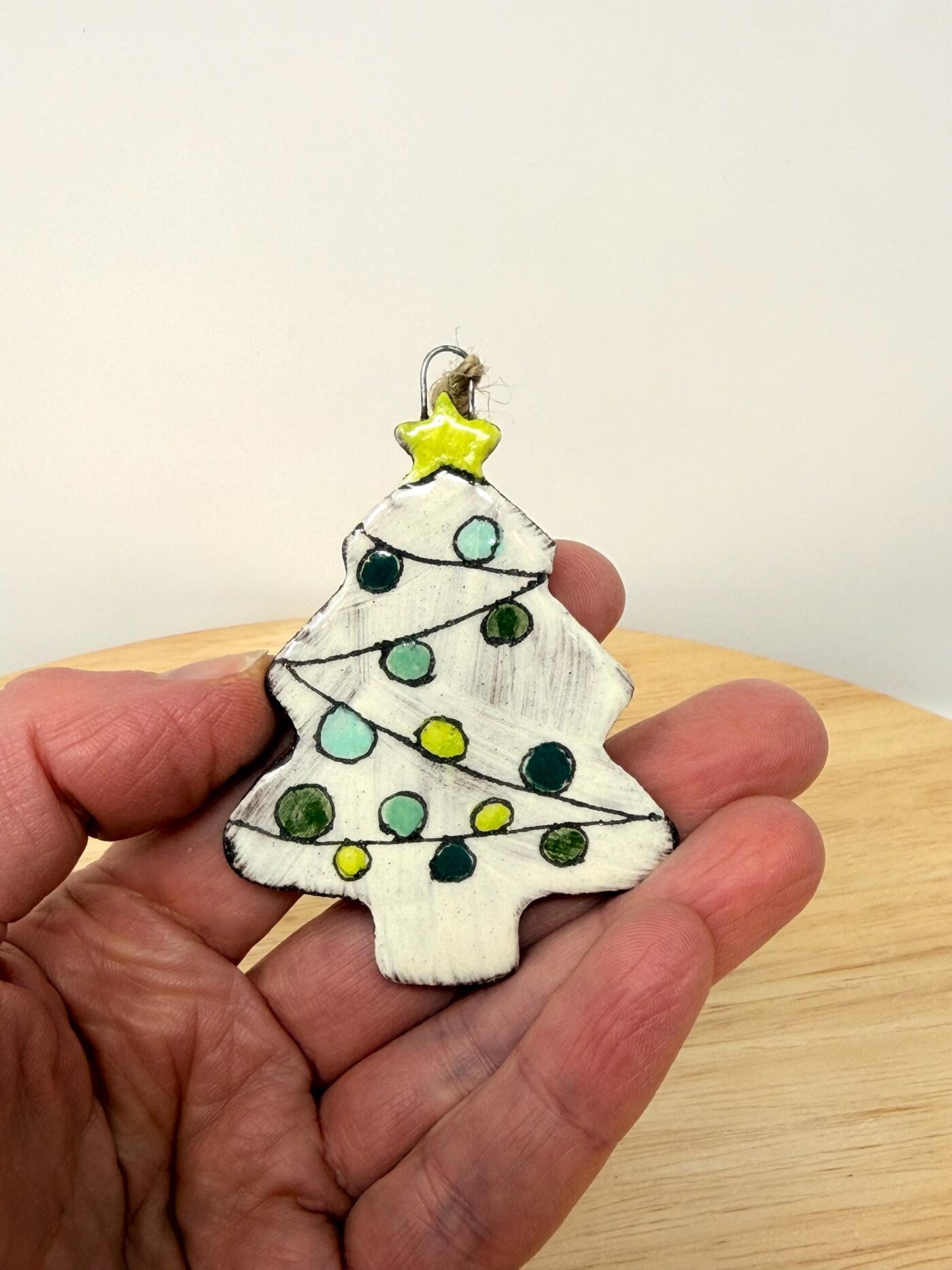 Handmade Ceramic Christmas Tree Ornament – Rustic Terracotta Tree Decoration – Folk Inspired Holiday Decor (3 of 7) -- Fabode Ceramics