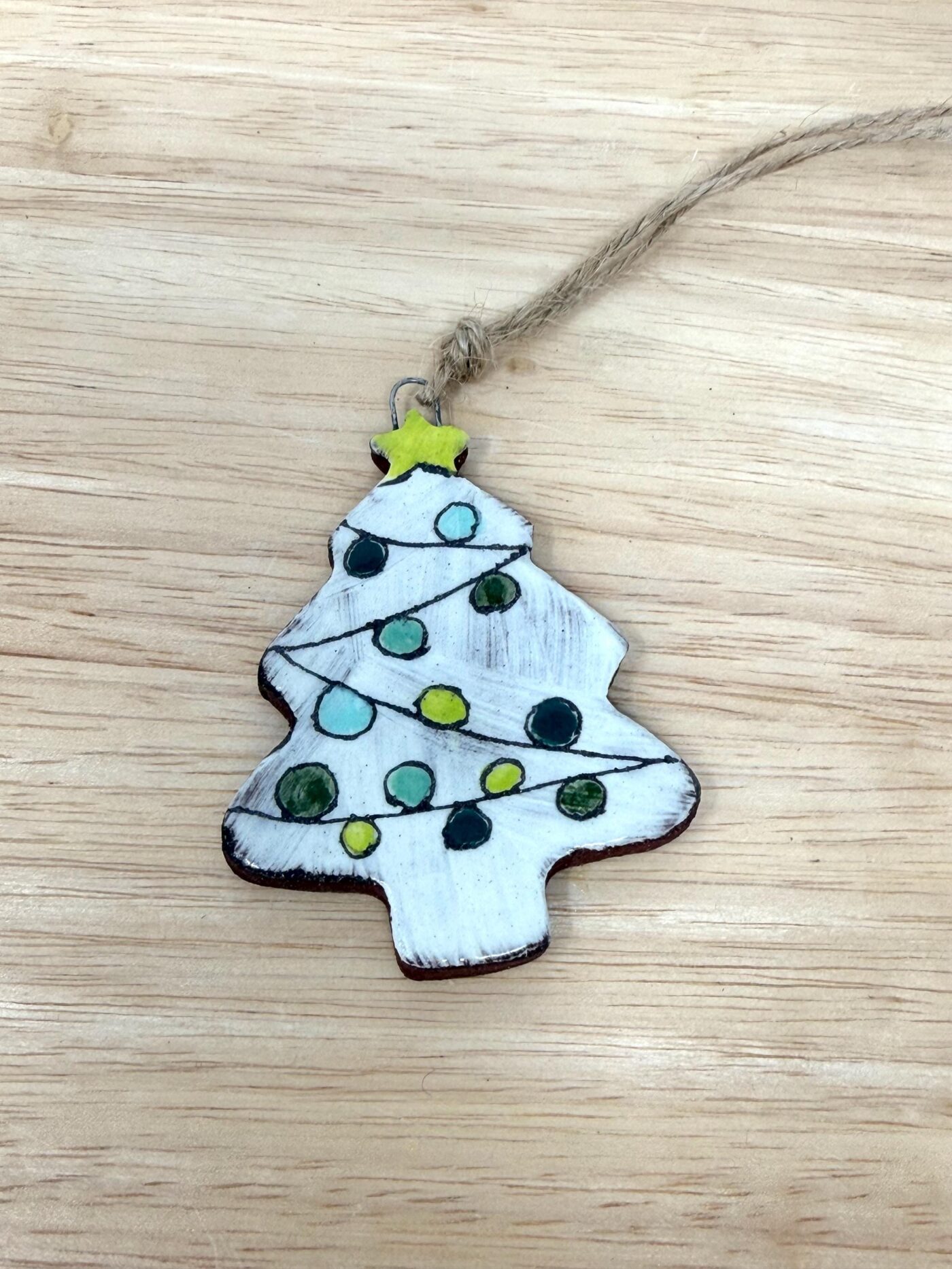Handmade Ceramic Christmas Tree Ornament – Rustic Terracotta Tree Decoration – Folk Inspired Holiday Decor (5 of 7) -- Fabode Ceramics