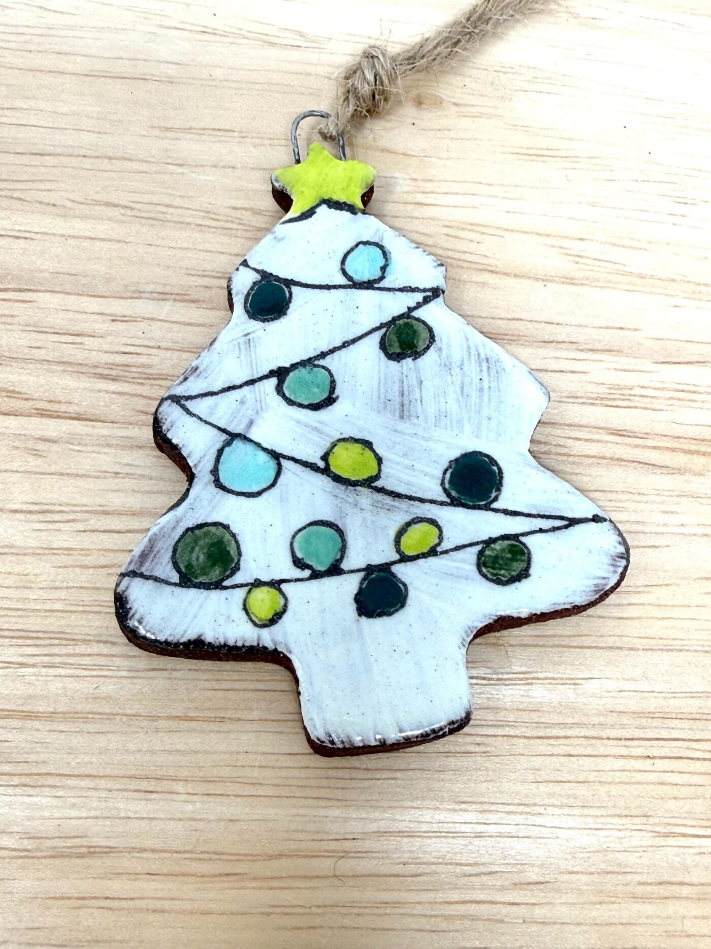 Handmade Ceramic Christmas Tree Ornament – Rustic Terracotta Tree Decoration – Folk Inspired Holiday Decor (7 of 7) -- Fabode Ceramics