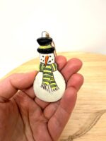 Handmade Ceramic Snowman Christmas Ornament – Rustic Hanging Decoration (4 of 7) -- Fabode Ceramics