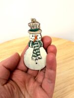 Handmade Ceramic Snowman Christmas Ornament – Rustic Hanging Decoration (1 of 5) -- Fabode Ceramics