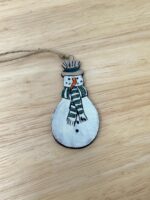 Handmade Ceramic Snowman Christmas Ornament – Rustic Hanging Decoration (3 of 5) -- Fabode Ceramics