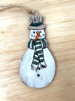 Handmade Ceramic Snowman Christmas Ornament – Rustic Hanging Decoration (5 of 5) -- Fabode Ceramics