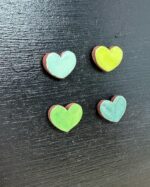 Handmade Rustic Ceramic Heart Magnets – Set of 4 in Soft Green & Blue Tones (4 of 10) -- Fabode Ceramics
