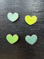 Handmade Rustic Ceramic Heart Magnets – Set of 4 in Soft Green & Blue Tones (10 of 10) -- Fabode Ceramics