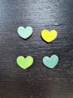 Handmade Rustic Ceramic Heart Magnets – Set of 4 in Soft Green & Blue Tones (7 of 10) -- Fabode Ceramics