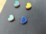 Handmade Rustic Ceramic Heart Magnets – Set of 4 in Soft Green & Blue Tones (7 of 8) -- Fabode Ceramics