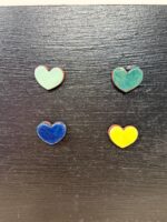 Handmade Rustic Ceramic Heart Magnets – Set of 4 in Soft Green & Blue Tones (8 of 8) -- Fabode Ceramics
