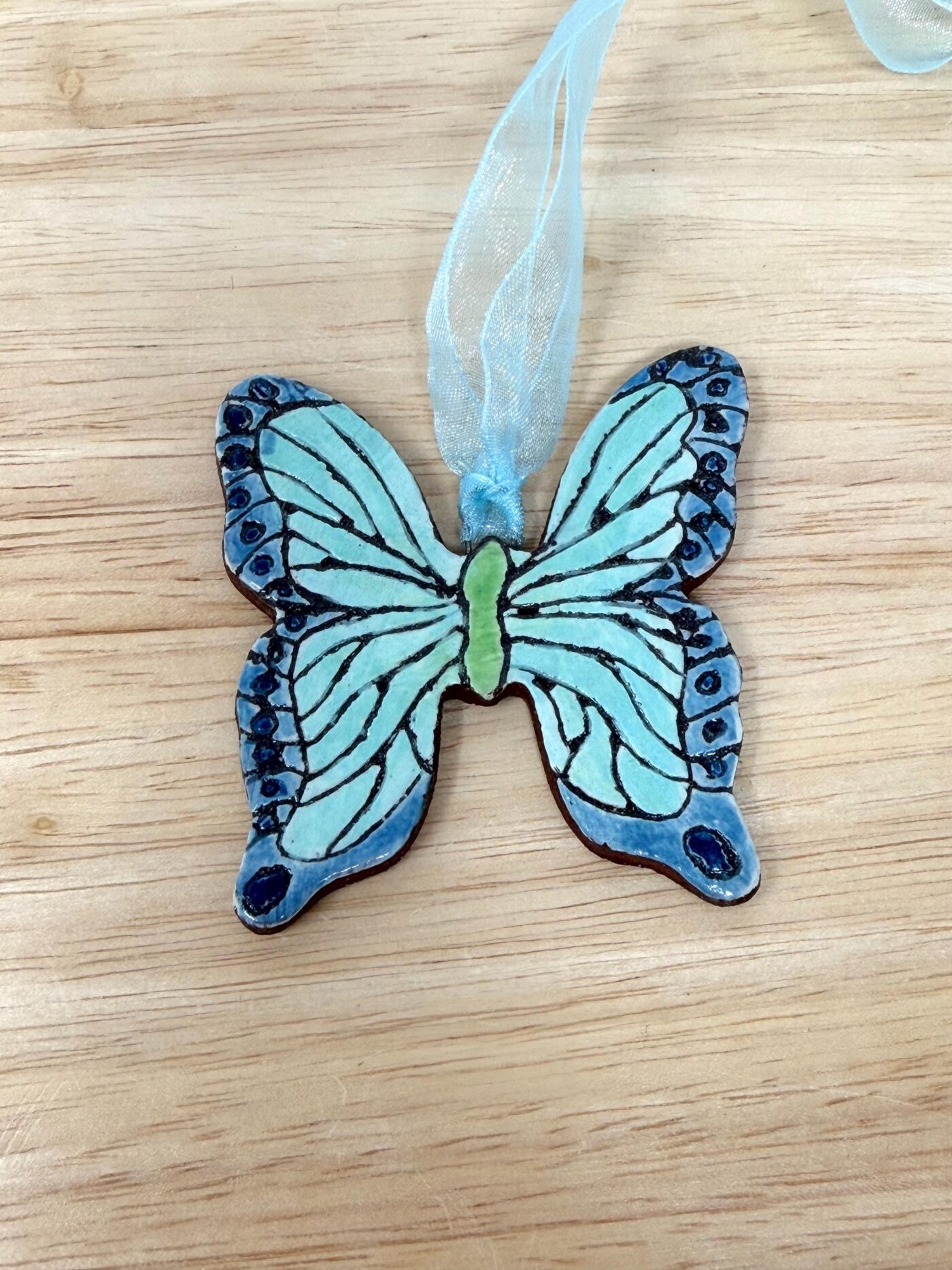 Handmade Ceramic Butterfly Ornament – Folk Art Hanging Decoration (5 of 12) -- Fabode Ceramics