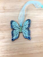 Handmade Ceramic Butterfly Ornament – Folk Art Hanging Decoration (4 of 12) -- Fabode Ceramics