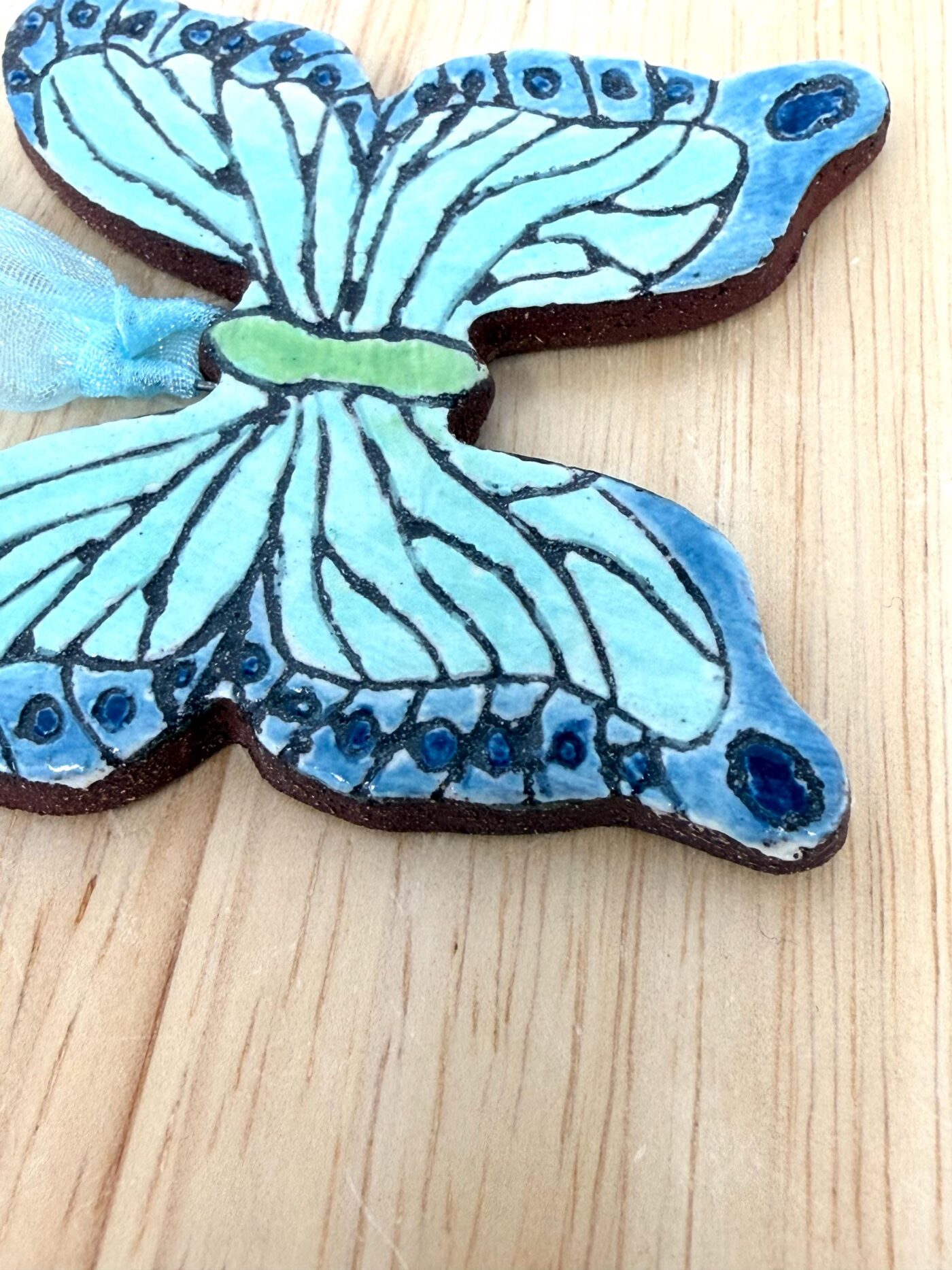 Handmade Ceramic Butterfly Ornament – Folk Art Hanging Decoration (10 of 12) -- Fabode Ceramics