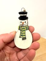 Handmade Ceramic Snowman Ornament – Rustic Terracotta Christmas Tree Decoration (4 of 7) -- Fabode Ceramics