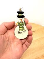 Handmade Ceramic Snowman Ornament – Rustic Terracotta Christmas Tree Decoration (3 of 6) -- Fabode Ceramics