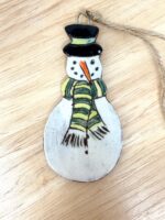 Handmade Ceramic Snowman Ornament – Rustic Terracotta Christmas Tree Decoration (6 of 6) -- Fabode Ceramics