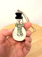 Handmade Ceramic Snowman Ornament – Rustic Terracotta Christmas Tree Decoration (3 of 5) -- Fabode Ceramics