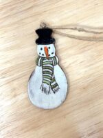 Handmade Ceramic Snowman Ornament – Rustic Terracotta Christmas Tree Decoration (4 of 5) -- Fabode Ceramics