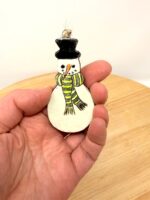 Handmade Ceramic Snowman Ornament – Rustic Terracotta Christmas Tree Decoration (1 of 5) -- Fabode Ceramics