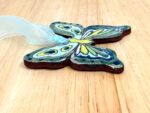 Handmade Ceramic Butterfly Ornament – Green & Yellow Folk Art Wall Hanging – Rustic Terracotta Decoration (10 of 11) -- Fabode Ceramics