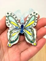Handmade Ceramic Butterfly Ornament – Scandinavian Folk Art Wall Hanging, Terracotta Decor (3 of 13) -- Fabode Ceramics