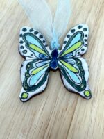 Handmade Ceramic Butterfly Ornament – Scandinavian Folk Art Wall Hanging, Terracotta Decor (6 of 13) -- Fabode Ceramics