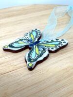 Handmade Ceramic Butterfly Ornament – Scandinavian Folk Art Wall Hanging, Terracotta Decor (7 of 13) -- Fabode Ceramics