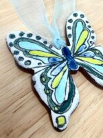 Handmade Ceramic Butterfly Ornament – Scandinavian Folk Art Wall Hanging, Terracotta Decor (11 of 13) -- Fabode Ceramics