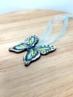 Handmade Ceramic Butterfly Ornament – Scandinavian Folk Art Wall Hanging, Terracotta Decor (8 of 13) -- Fabode Ceramics