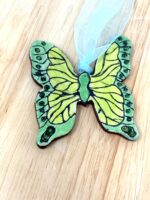 Handmade Ceramic Butterfly Ornament – Yellow & Green Folk Art Wall Hanging – Rustic Terracotta Home Decor (4 of 8) -- Fabode Ceramics