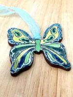 Handmade Ceramic Butterfly Ornament – Folk Art Wall Hanging, Terracotta Clay Decor (15 of 17) -- Fabode Ceramics