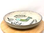 Large Ceramic Serving Bowl – Folk art inspired Bird, Rustic Terracotta Pasta Dish (3 of 12) -- Fabode Ceramics