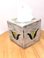 Handmade Ceramic Tissue Box Cover – Folk Art Inspired Tissue Holder – Rustic Terracotta Home Decor (5 of 13) -- Fabode Ceramics