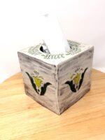 Handmade Ceramic Tissue Box Cover – Folk Art Inspired Tissue Holder – Rustic Terracotta Home Decor (1 of 13) -- Fabode Ceramics