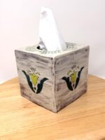 Handmade Ceramic Tissue Box Cover – Folk Art Inspired Tissue Holder – Rustic Terracotta Home Decor (3 of 13) -- Fabode Ceramics