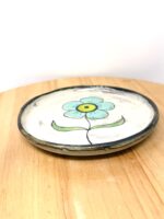 Handmade Small Ceramic Plate – Folk Flower Design – Rustic Terracotta Side Plate (4 of 13) -- Fabode Ceramics