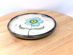 Handmade Small Ceramic Plate – Folk Flower Design – Rustic Terracotta Side Plate (6 of 13) -- Fabode Ceramics