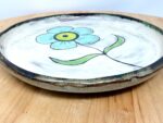Handmade Small Ceramic Plate – Folk Flower Design – Rustic Terracotta Side Plate (7 of 13) -- Fabode Ceramics