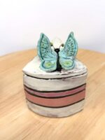 Handmade Ceramic Cake Slice Trinket Box – Butterfly Lid – Rustic Terracotta Jewellery Box (4 of 16) -- Fabode Ceramics