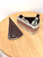 Handmade Ceramic Cake Slice Trinket Box – Butterfly Lid – Rustic Terracotta Jewellery Box (6 of 16) -- Fabode Ceramics