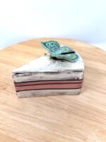 Handmade Ceramic Cake Slice Trinket Box – Butterfly Lid – Rustic Terracotta Jewellery Box (9 of 16) -- Fabode Ceramics